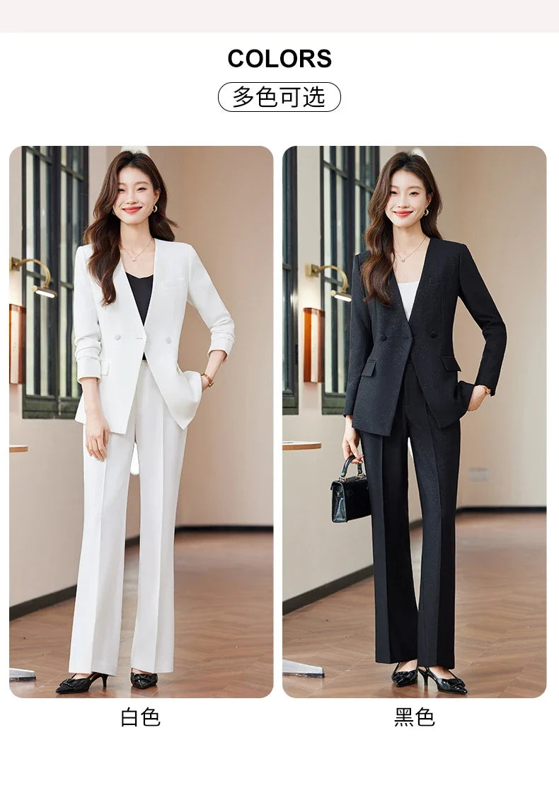 Fashionable business women's suit, high-quality two-piece pants + blazer. Unique temperament, comfortable and stylish