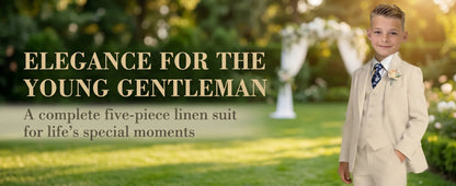 Boys 4-Piece Formal Suit Set – Single Breasted, Notched Collar, Wedding & Occasion Wear