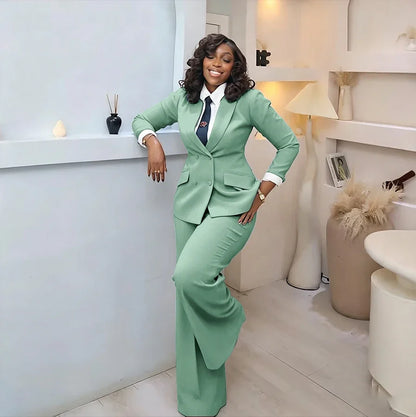 Classic Professional Burgundy Double Breasted Women's Suit Office Formal 2 Piece Jacket Pants Set Casual Daily Streetwear