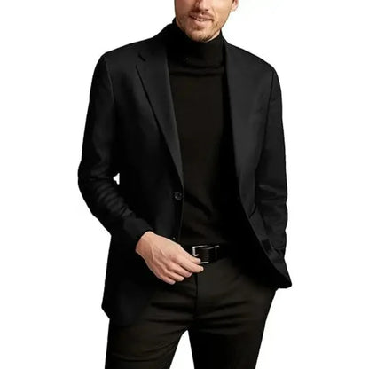 KIDWHXR Men Suit Coat Simple Solid Long Sleeve Male Blazer Turn Down Collar Casual Comfortable Business Casual Man Outerwear
