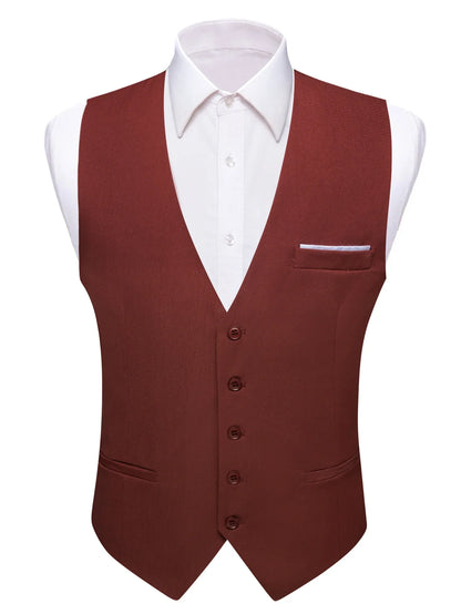 Men's Satin Formal Vest – Multi-Color Wedding & Business Waistcoat for Men