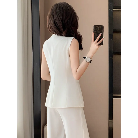 2025 New High-end Women's Spring and Summer Elegant Sleeveless Suit Vest Top