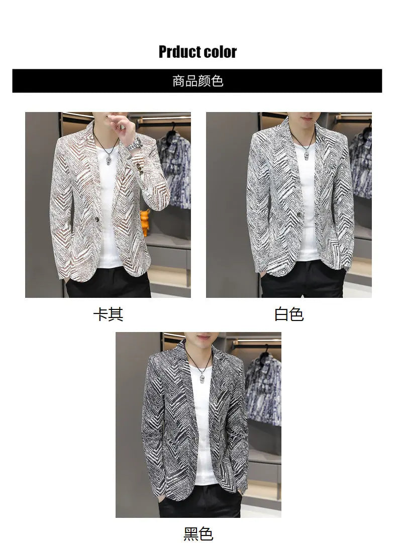 Blazer Men's Fashion Outdoor Travel Gentleman Wedding Slimming Business Versatile Trendy Casual Korean-style Formal Wear Blazer