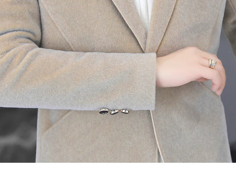 2025 Autumn Suit Men's Fashion Handsome Trend All Matching Woolen Youth Slim Small Suit Dress Single West Coat Coat  M-4XL
