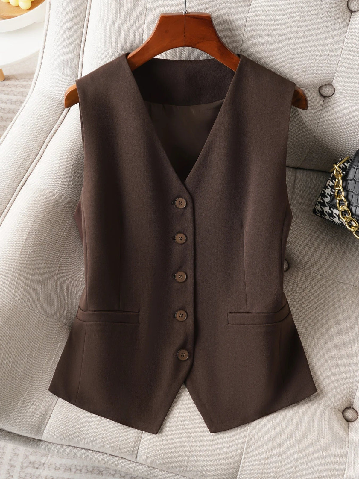 Single-Breasted Layered Suit Vest for Women Suitable for Spring and Autumn Can Be Worn as an Inner or Outer Layer Stylish Off