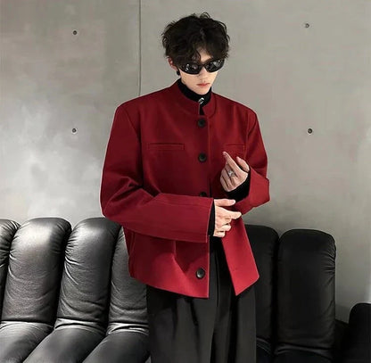 Trendy 2025 Short Coats Single Breasted Man Suits and Blazers Spring Clothes Elegant New in Original Handsome Jacket for Men