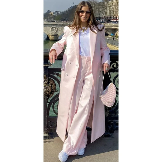 Pink Women Suits Two Pieces  Jacket+Trousers Set Elegant For Wedding Formal Prom Dress Splicing Color Party Blazer Custom Made