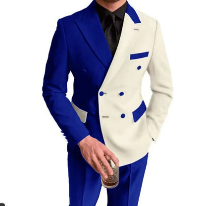 Costumes élégants de mariage/affaires, 2 pièces, coupe ajustée, blazer croisé, costumes de garçons d'honneur, tenues formelles pour hommes (veste + pantalon)