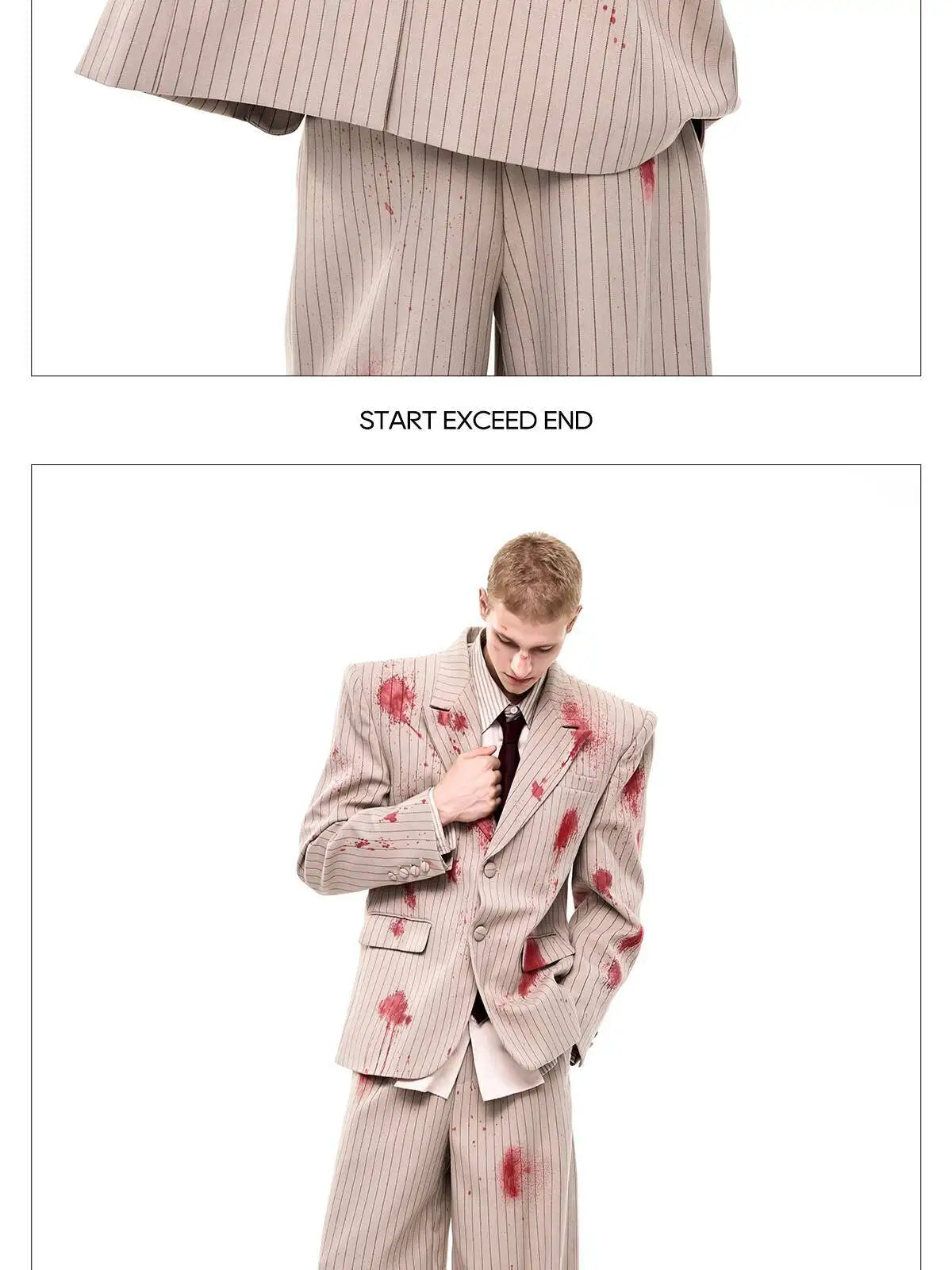 Ink Ejection Tie-dyed Pattern Stripe Printed Shoulder Pad Blazer Coat Men 2025 New Original Luxury Handsome Jacket JY4551