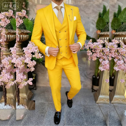 Men's 3-Piece Suit Set Single Breasted Regular Fit – Multi-Color | Jacket, Pants & Vest