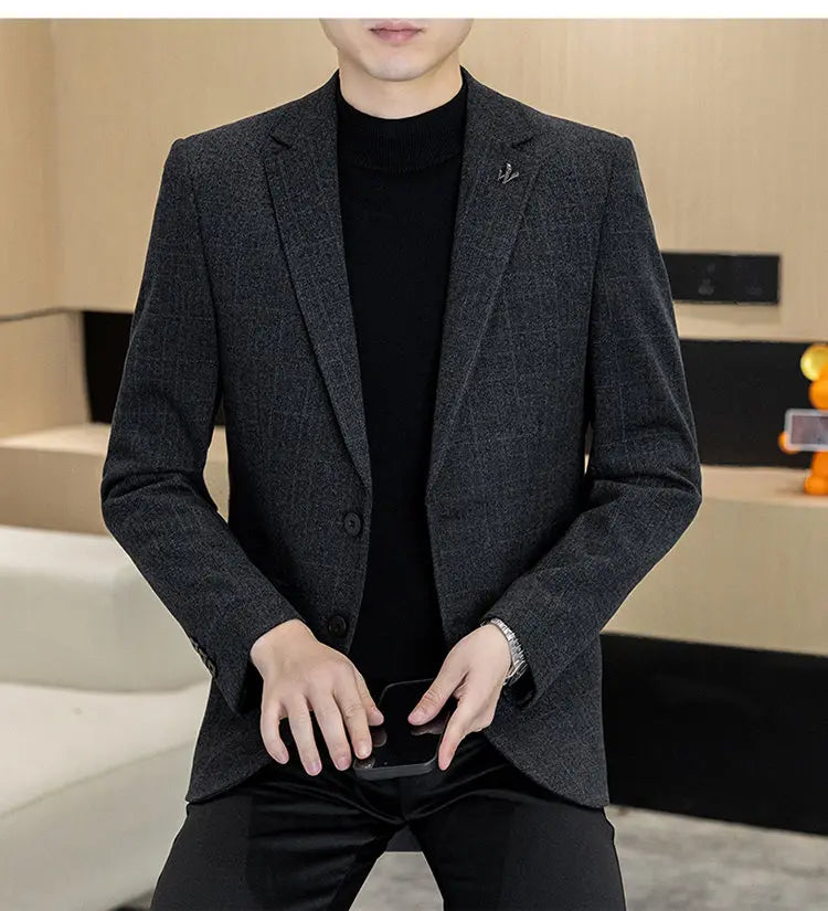 Autumn and Winter New Men's Suits, Two-Button Single-Breasted Jackets, Men's Casual Business Wear, Formal Wear, and Men's Suits