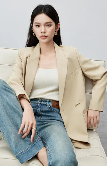 Black Blazer Suit Jacket Women 2026 Spring Fall Fashion Trend Elegant Office Ladies Work Wear Clothing 153XC3230X