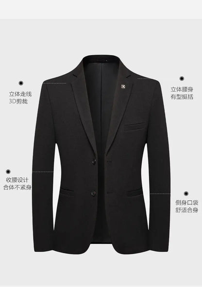 Blazer's New Men's Fashion Outdoor Travel Solid Color, Youthful Wedding, Hosting, Campus Slimming, Casual Korean Version Blazer