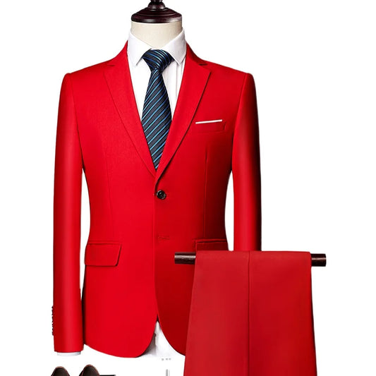 Men's 2024 Business Casual Wedding Suit Black Two-Piece Set with Waistcoat And Trousers Fashionable And Handsome Trend
