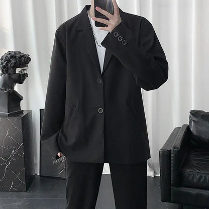 Men Korean Style Casual Blazer 2026 Spring Autumn Wrinkle Free Trendy Ins Couple Jacket Fashion Suit Coat