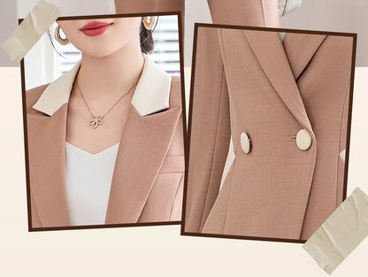 Fashionable professional women's attire, exquisite elegant two-piece pant + suit jacket. 2025 autumn winter new styles