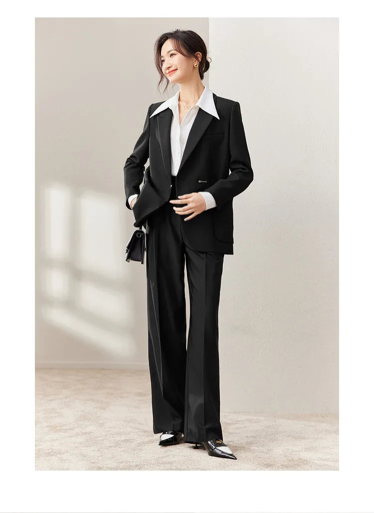 Black Blazer Suit Jacket Women 2026 Spring Fall Fashion Trend Elegant Office Ladies Work Wear Clothing 153XC3230X