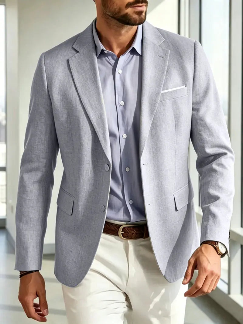Mens Clothing 2026 Blazers Para Hombres Vintage Cotton Linen Single Button Designer Business Social Jaqueta Masculina Man Suits
