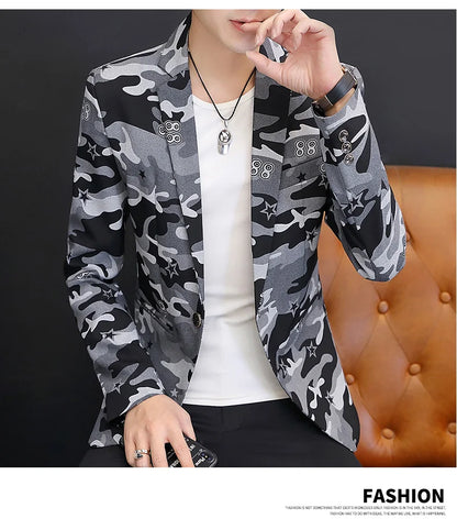 Men's Leisure Suit Jacket Spring Autumn Handsome Business Formal Fashion Hong Kong Style Advanced Sense Casual Wear