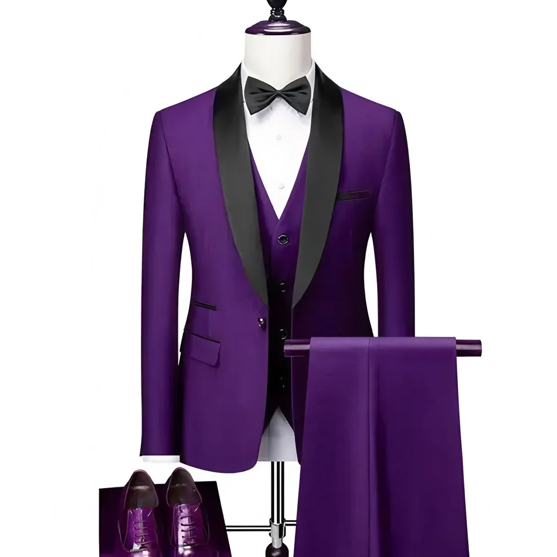 Men's Suits Regular Fit 3 Pieces Formal Business Tuxedos Blazer Vest Pants for Wedding Grooms
