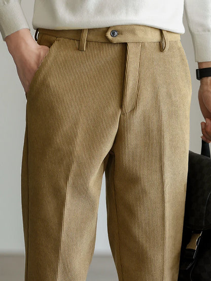 Men's Corduroy 2-Piece Suit – Classic Single Breasted Blazer & Pleated Pants for Wedding & Formal Occasions