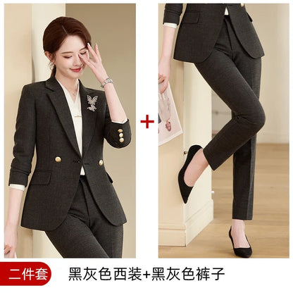Stylish Professional Womens Boutique Pant Suit. Two-Piece Trousers + Suit Jacket, 2026 Autumn and Winter New Style