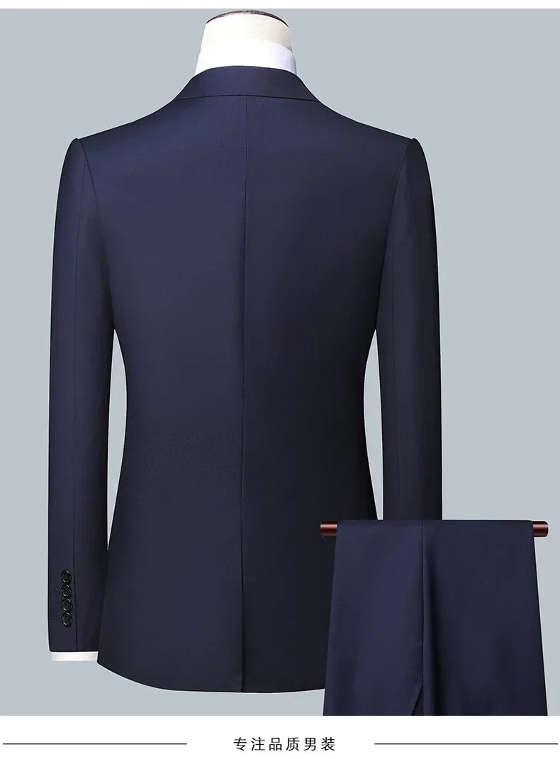 Men's Formal Business Suit – Blazer, Vest & Trousers 2 or 3 Piece Set