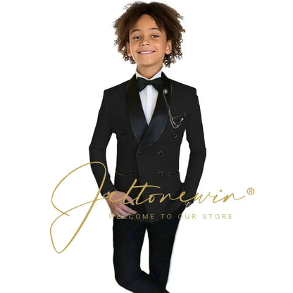Boys Formal Suits Double Breasted Wedding Outfits Host Performance Costume for Children 2-16 Years Old Kids Birthday Blazer Set