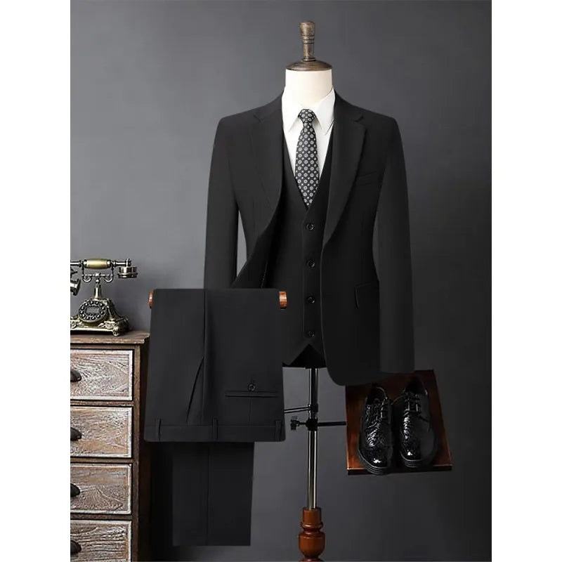 Men's Smart Casual Single Breasted Suit – Wedding, Business & Banquet