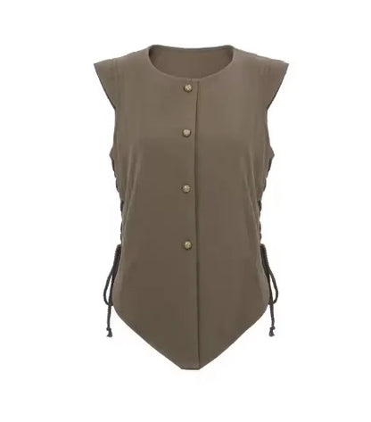 Women Pirate Vest Medieval Costumes Adult Halloween Renaissance Vest Black Bard Vest Top Bodice