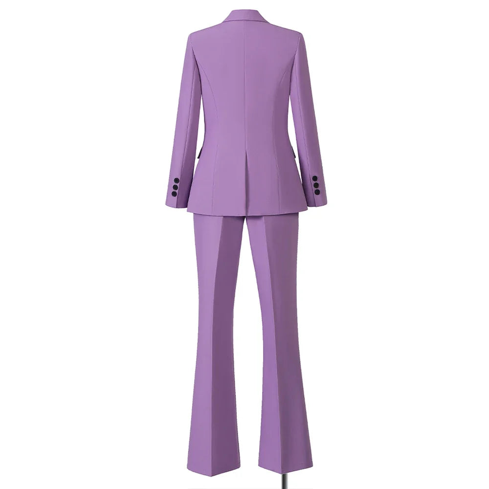 Autumn Elegant Chic Blazer Trousers Suit Women 2026 Long Sleeve Jacket and Pants 2 Piece Matching Set Outfit Plus Size