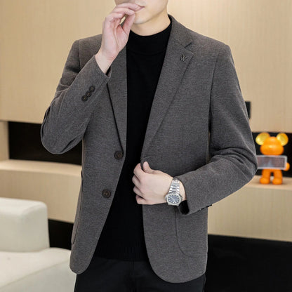 Men's Plus Size Single Breasted Casual Business Blazer – Autumn Winter