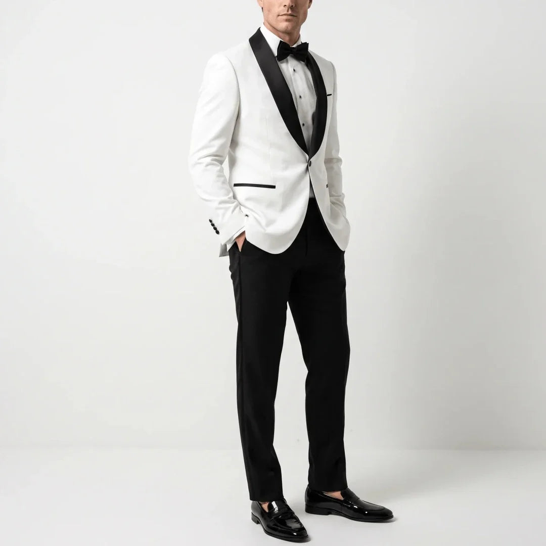 Men Suit Yellow Black 2 Pieces Lapel Single Breasted For Wedding Groom Birthday Banquet Party Business Work Office Jacket Pants