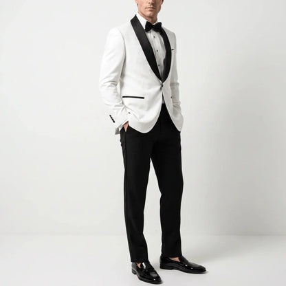 Men Suit Yellow Black 2 Pieces Lapel Single Breasted For Wedding Groom Birthday Banquet Party Business Work Office Jacket Pants