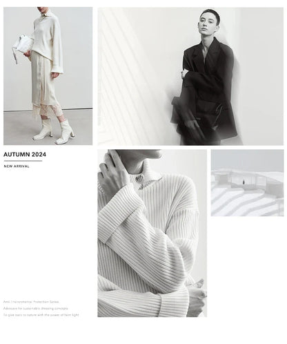 Minimalism Women Tailored Coat 2024 Autumn New Office Lady Lapel Collar Print Patchwork Mid-length Loose Blazer 12443016