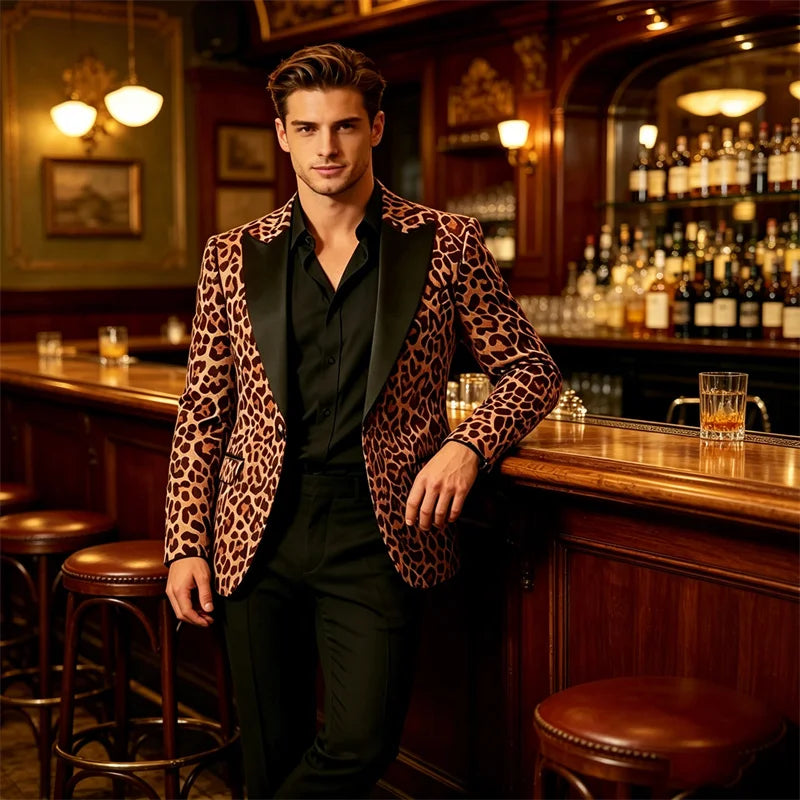 Men's Premium Textured Casual Blazer Two Button Notched Lapel Slim Fit With Pocket Square For Office Wedding Party Daily Wear