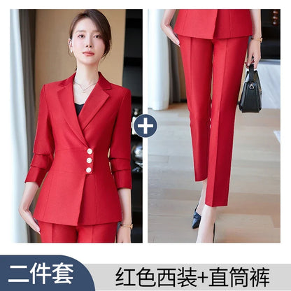 New fashion professional women's clothing for 2025, high-quality two-piece suit jacket + pants. Elegant and charming