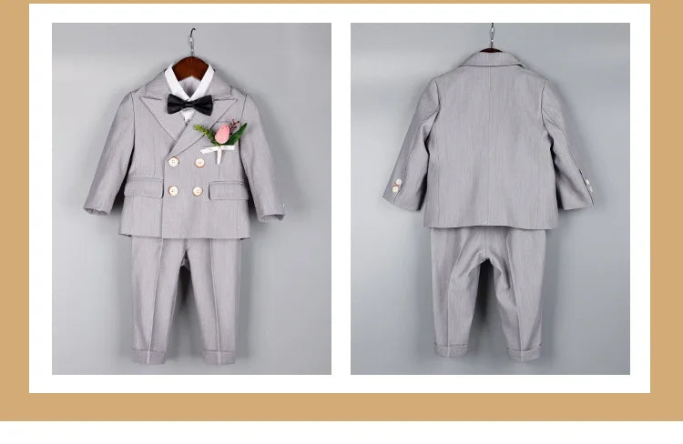 Baby Boys 1 Year Birthday Set Kids Wedding Suit Child Jacket Vest Pants Photograph Suit Children Wedding Performance Party Dress