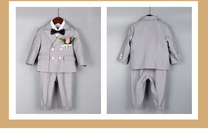 Baby Boys 1 Year Birthday Set Kids Wedding Suit Child Jacket Vest Pants Photograph Suit Children Wedding Performance Party Dress