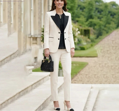 Modern Slim Fit Women's Suits Customized Peak Lapel Blazer High Quality Office Ladies 2 Piece Jacket Pants Outerwear