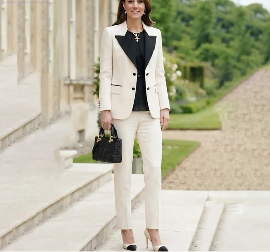 Modern Slim Fit Women's Suits Customized Peak Lapel Blazer High Quality Office Ladies 2 Piece Jacket Pants Outerwear