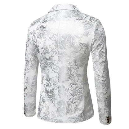 Blazer Mens Jacket Fashion Business Handsome British Style Casual Slim-fit Print Wedding Work Hot Chick At The Bar  Blazers