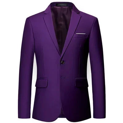 Men's Slim Fit Blazer for Wedding and Business Formal Occasions – Multiple Colors