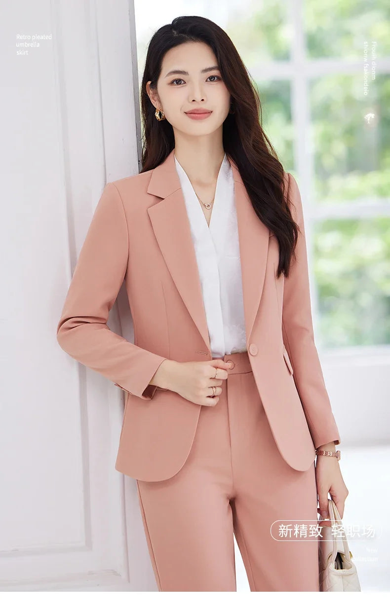 Fashionable professional women's clothing, high-quality two-piece pants + blazer. Exquisite, elegant, comfortable