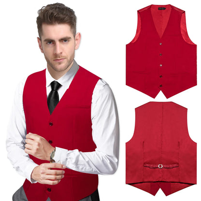 Men's Suit Vest – Solid Formal Waistcoat for Wedding, Party & Business Wear