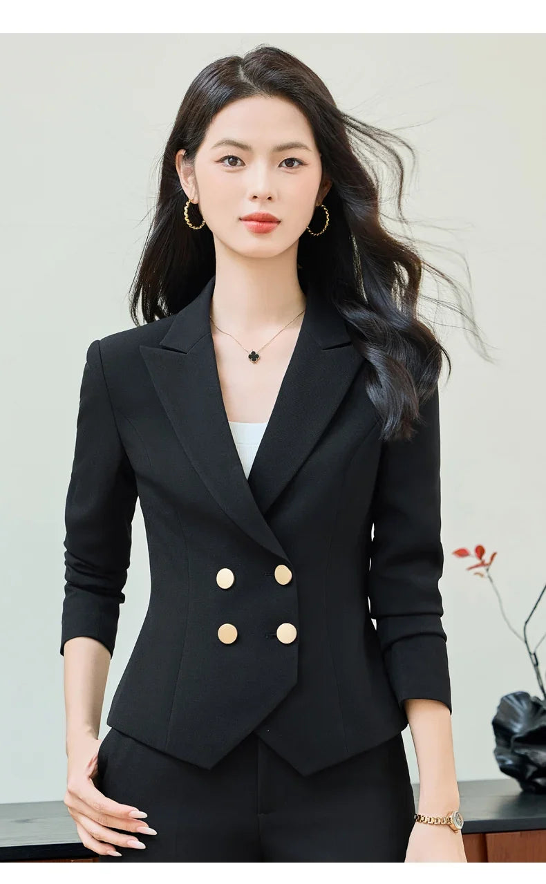 Fashionable professional women's clothing, high-quality two-piece pants + blazer, elegant temperament, beautiful charming