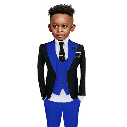 Colorful Kids Fashionable Suit Set 3 Pieces Performance Costumes High Quality Boys Suits Wedding Guest Tuxedo 2-20T