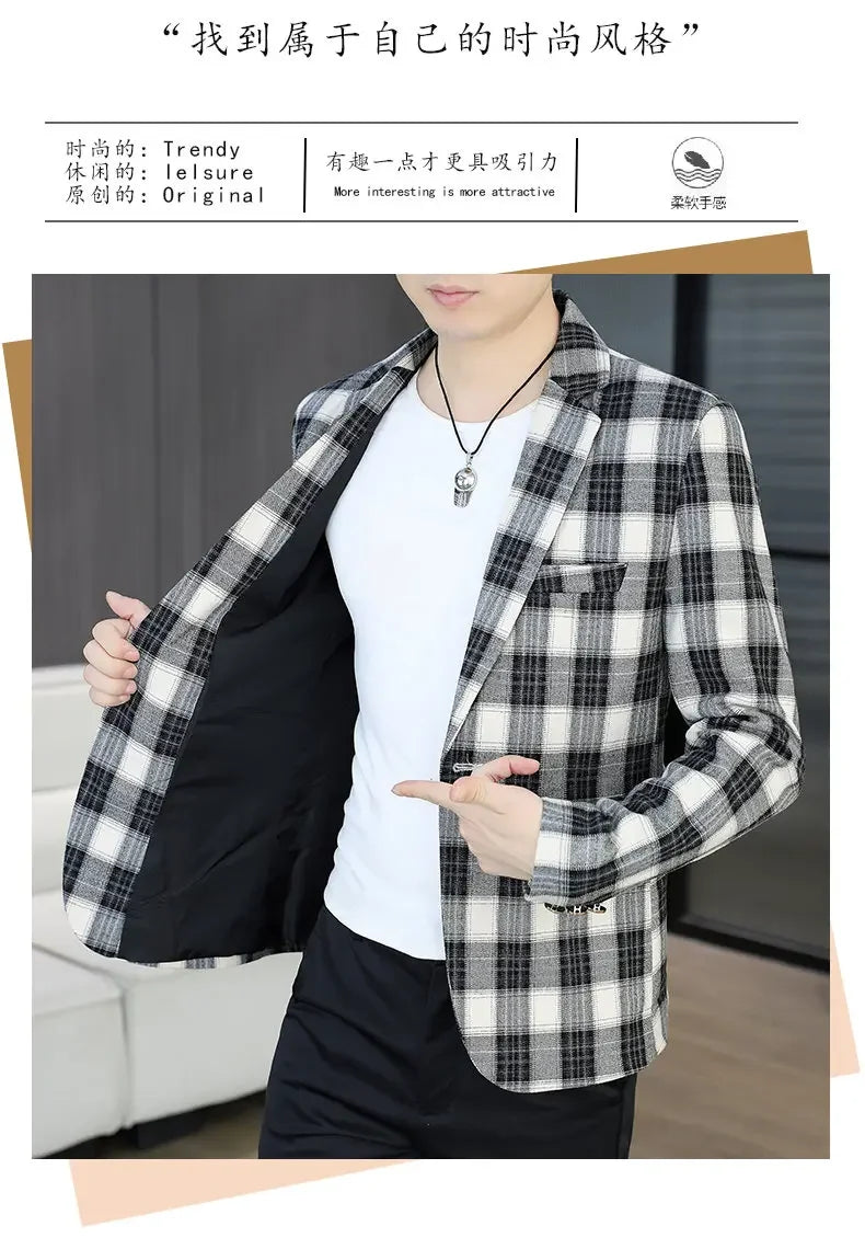 Blazer Men's Fashion Business Gentleman Groom Professional Gentleman Form-fitting Versatile Casual Formal Wear High-end Blazer