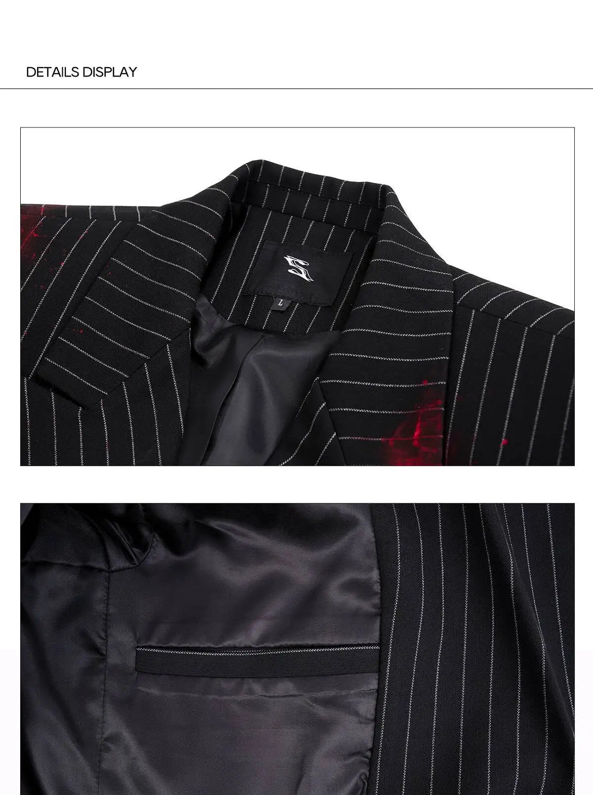 Ink Ejection Tie-dyed Pattern Stripe Printed Shoulder Pad Blazer Coat Men 2025 New Original Luxury Handsome Jacket JY4551