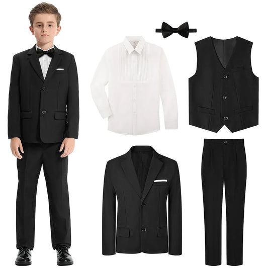 Boys Suit Set Kid Wedding Tuxedo Teenager Easter Formal Outfit Halloween Chritmas Birthday Party Gift School Performance Blazer